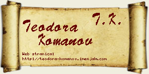 Teodora Komanov vizit kartica